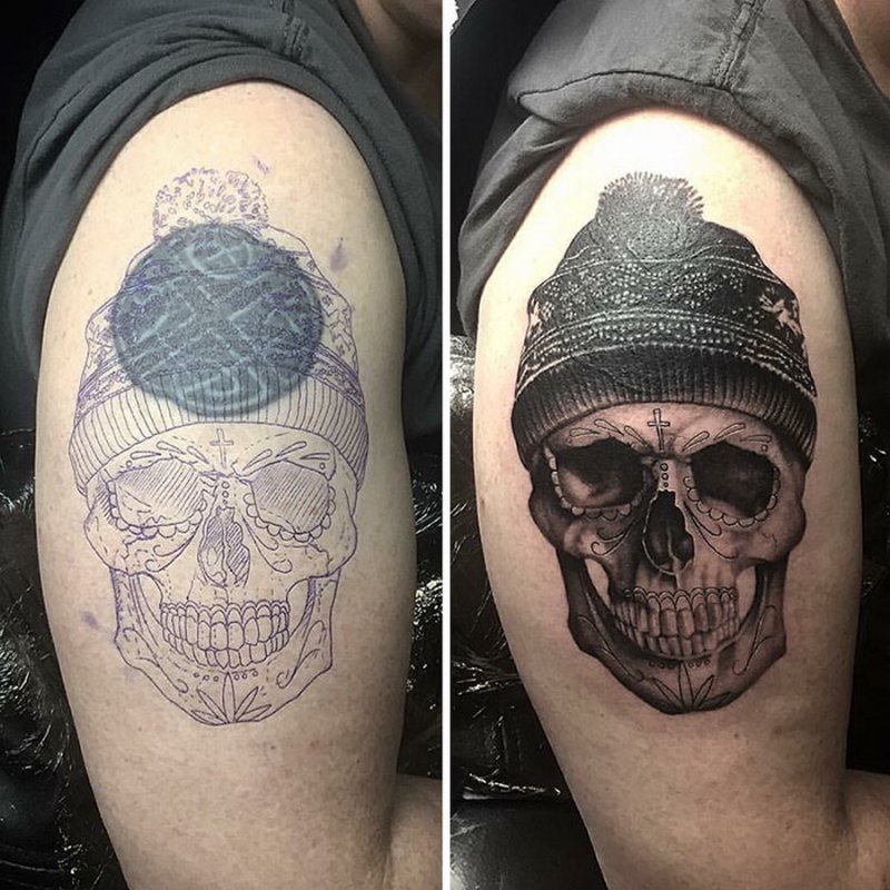 Tattoo blackwork перекрытие