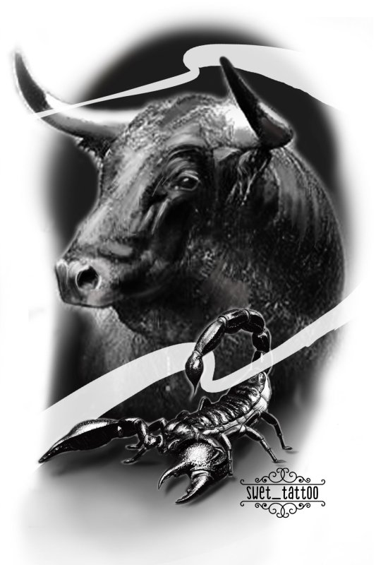 Телец Taurus бык тату
