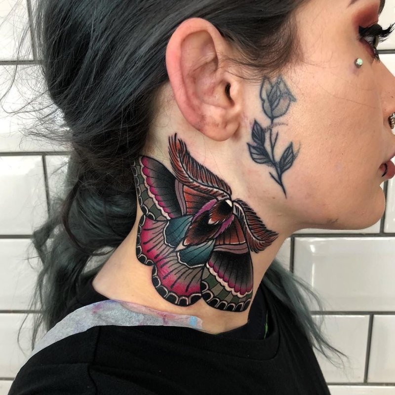 Bug Neck Tattoo