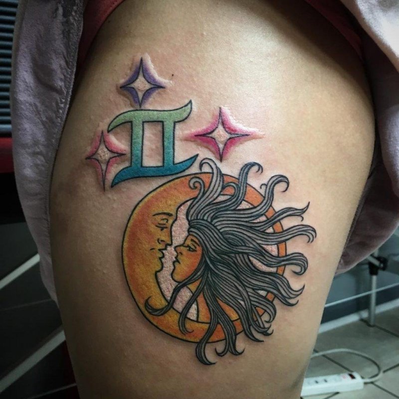 Тату знак зодиака Близнецы