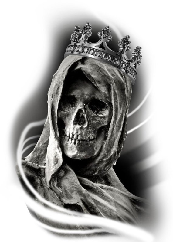Неоновый череп с короной