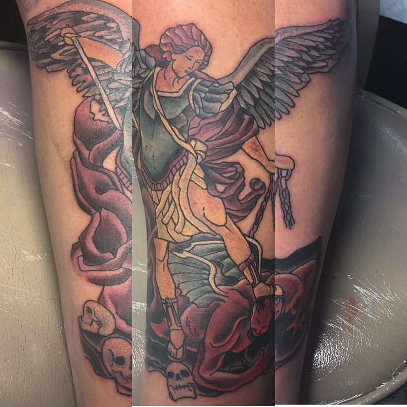Saint Michael protect us тату