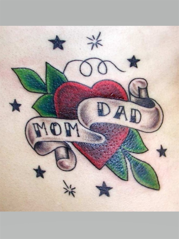 Олд скул тату mom dad