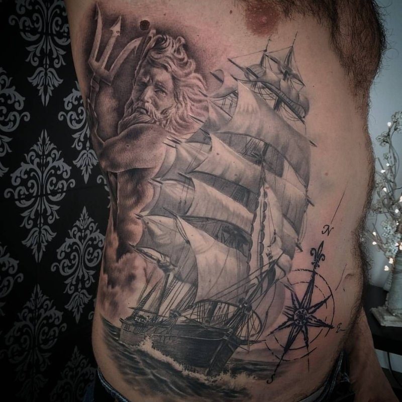 Tattoo Realism корабль