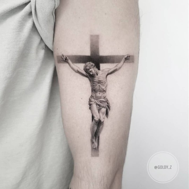 Tattoo крест ХЕСУС