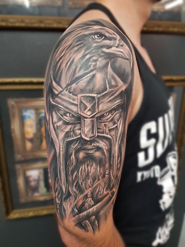 Викинг Славянский воин тату