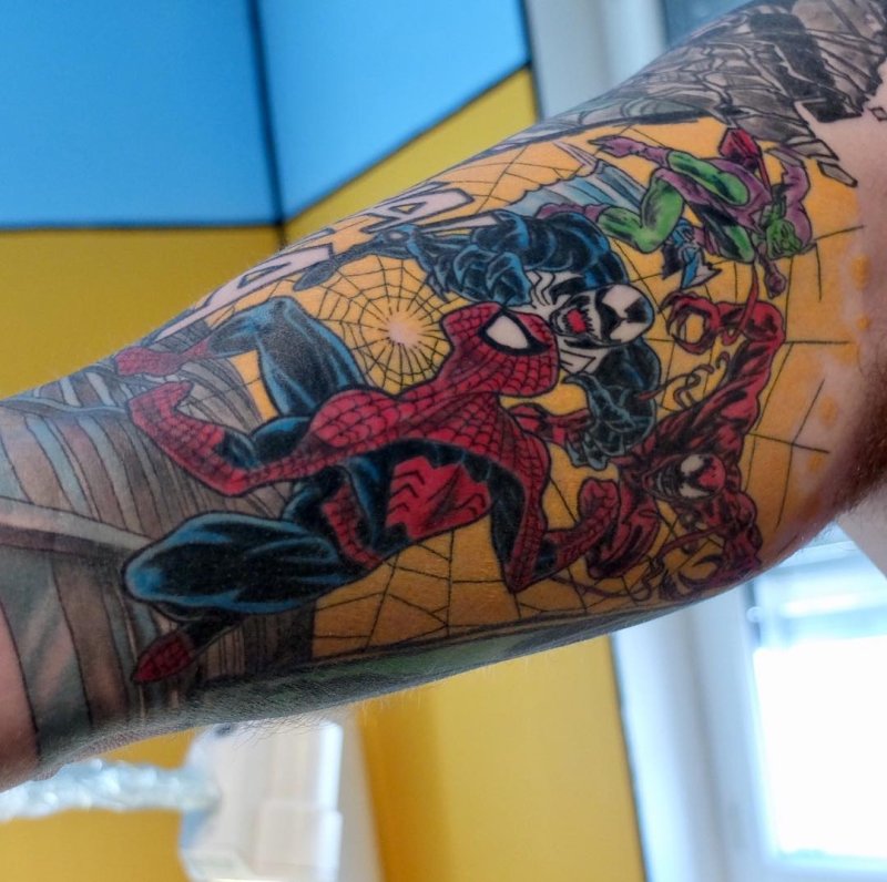 Тату Марвел Spider man