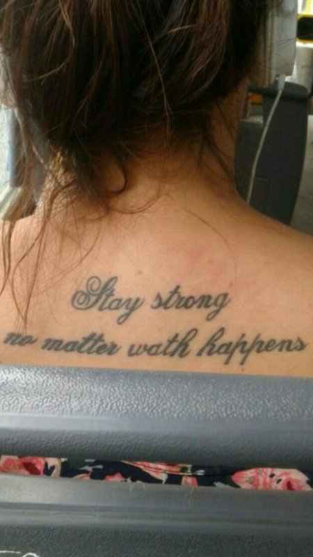 Stay strong тату на спине