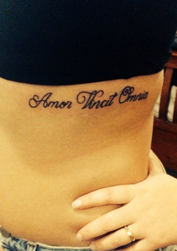 Amor vincit Omnia – «любовь побеждает все».