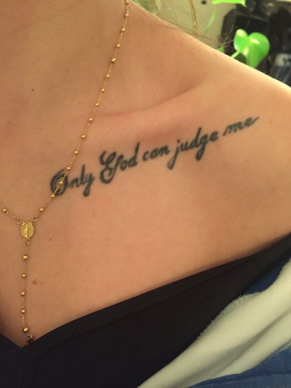Тату 2pac only God can judge