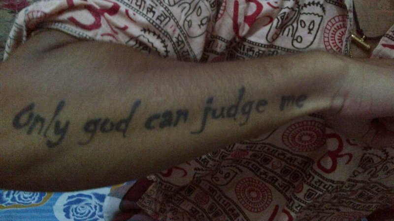 Only God can judge me тату