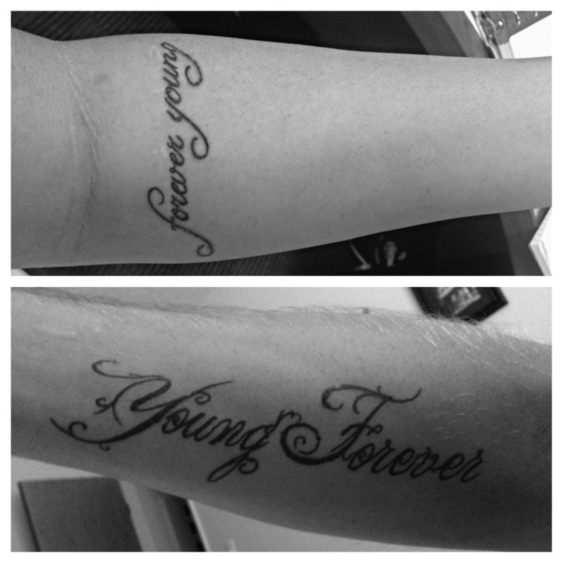 Тату Forever young мужской