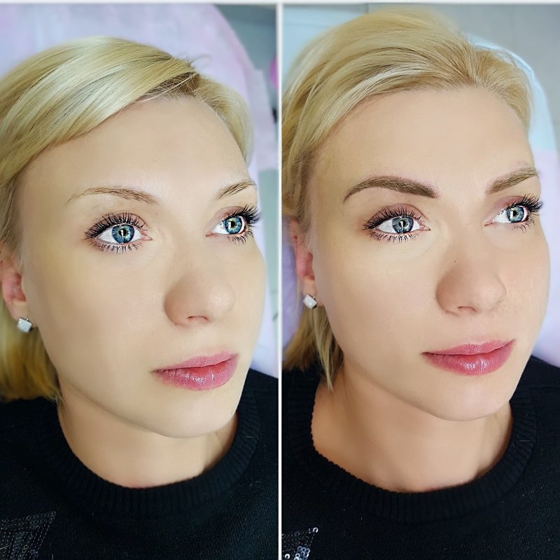 Эффект татуажа бровей