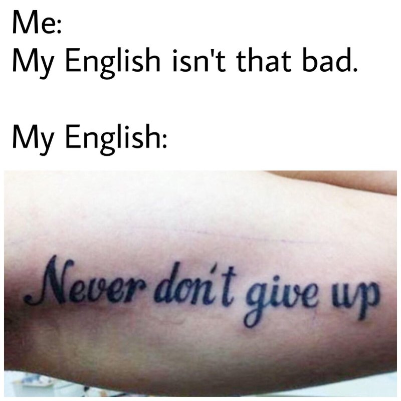 Тату never don't give up
