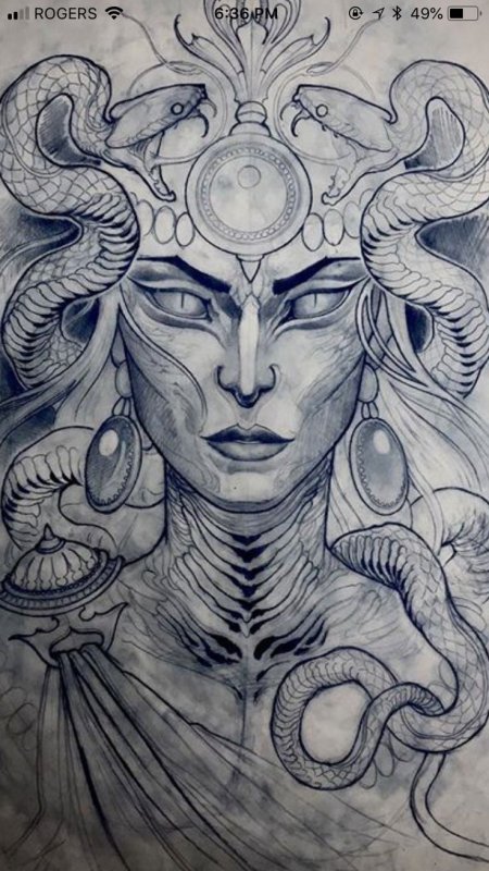Medusa Gorgona Tattoo Sketch