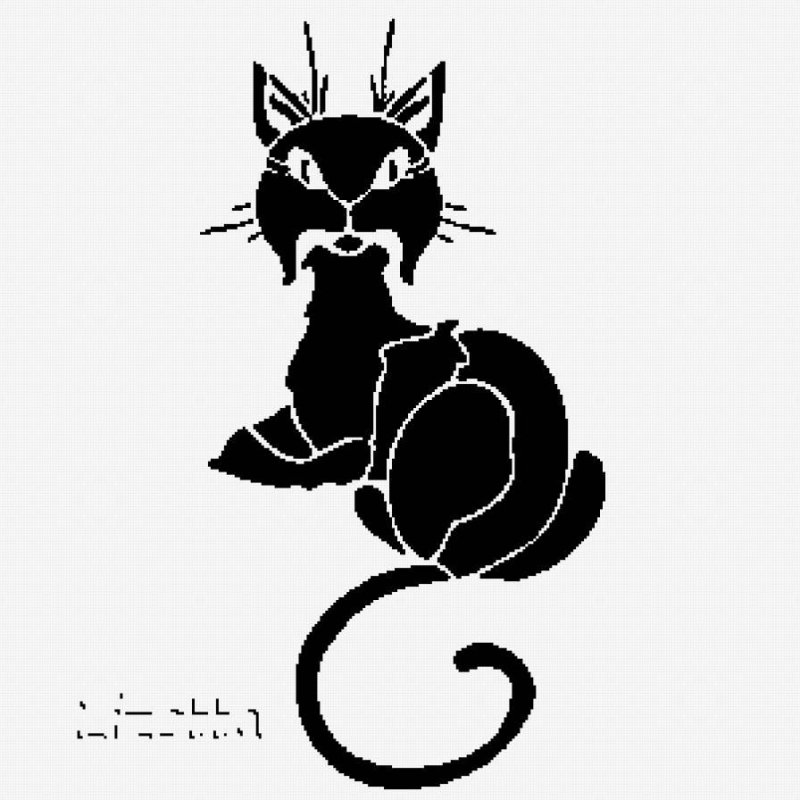 Силуэты кошек на стену