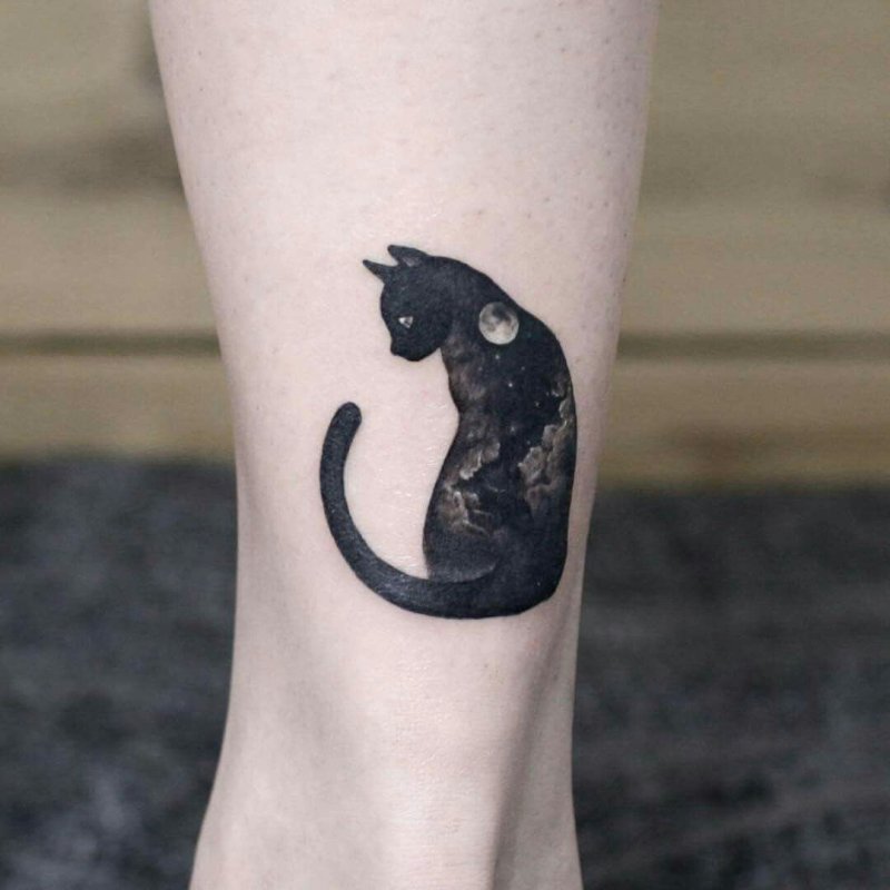 Тату кошка эскизы цветные