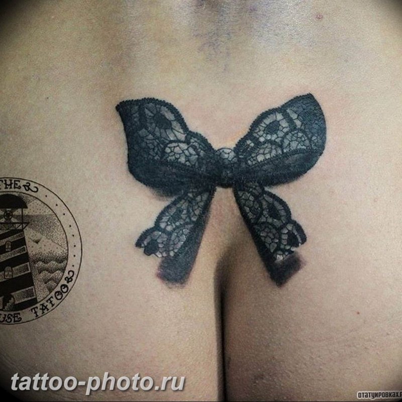 Тату бантик на пояснице для девушек