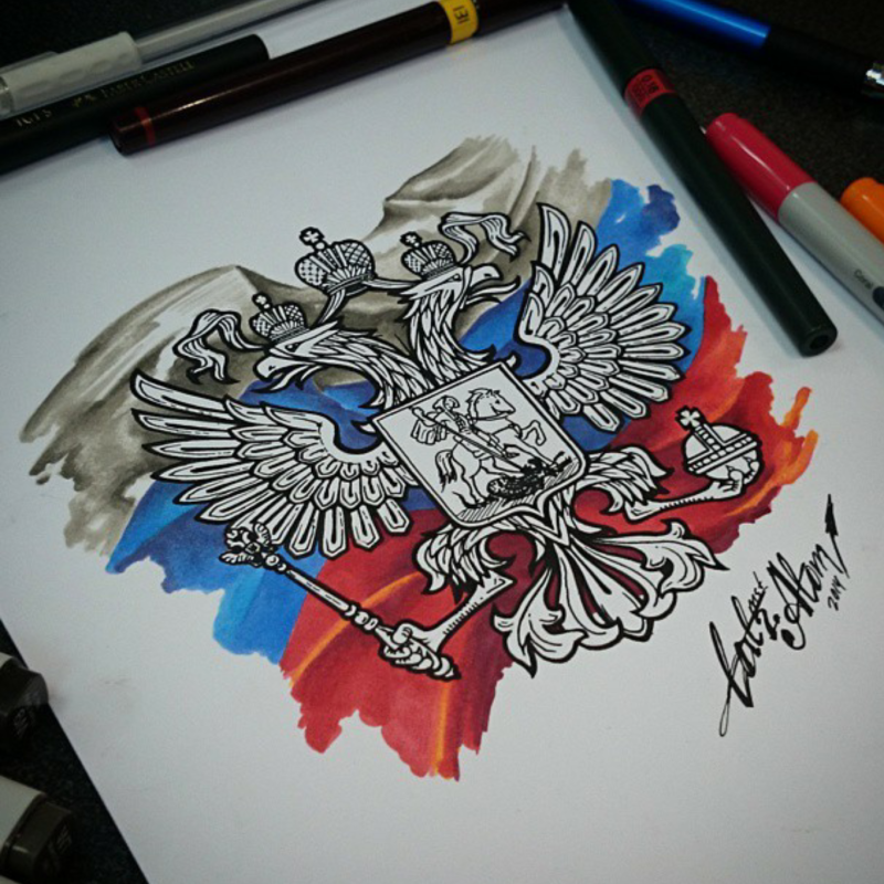 Татуировка герб России
