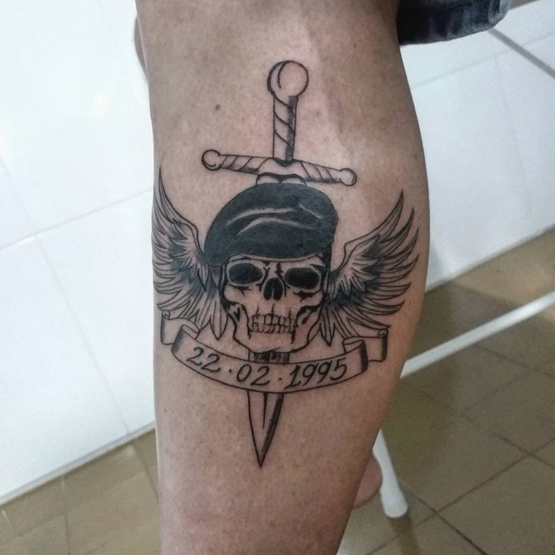 Тату череп армейские