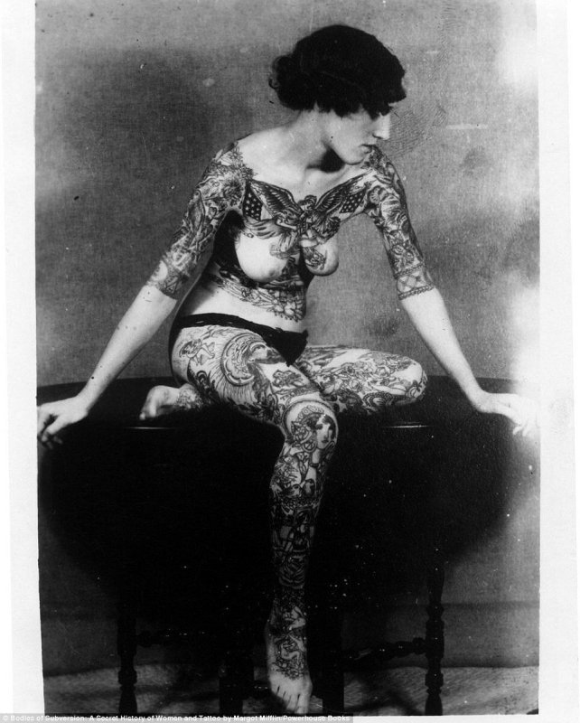 Мод Вагнер — первая известная татуировщица в США, 1907 Г.