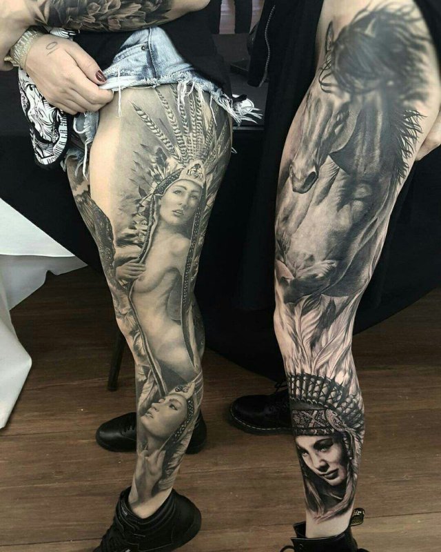 Тату на ноге мужские