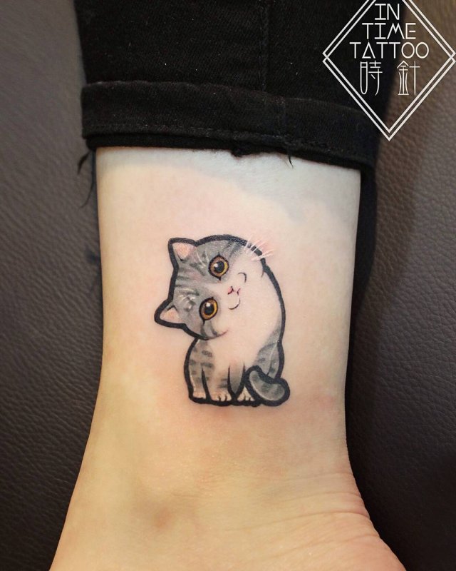 Тату с котиками маленькие