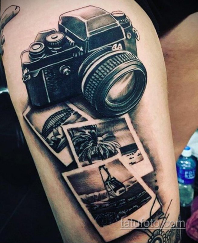 Тату фотоаппарат Минимализм