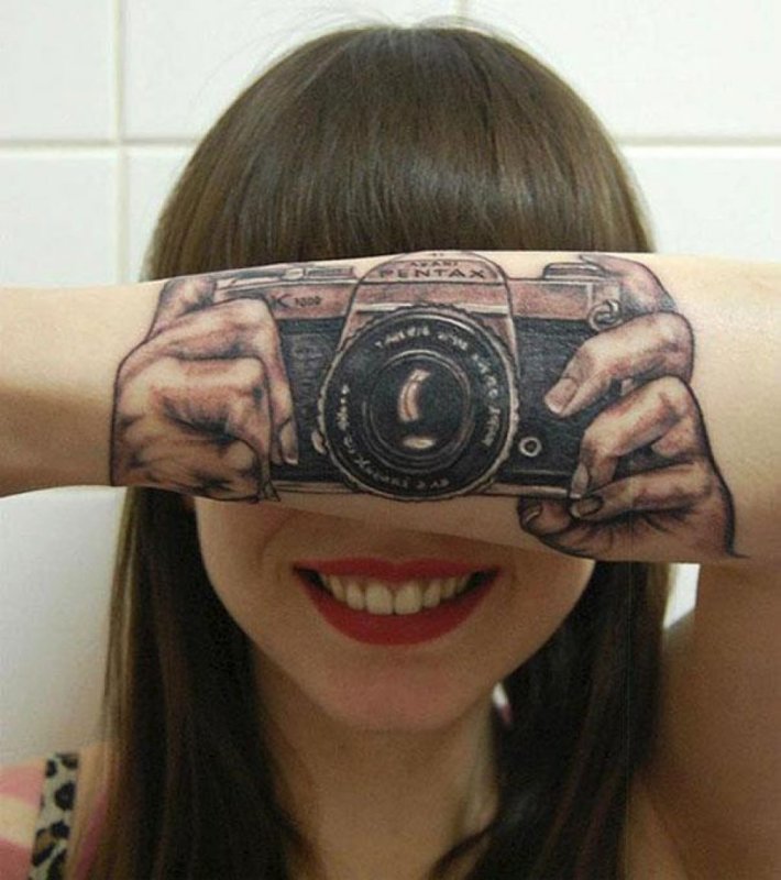 Фотоаппарат Олд скул тату
