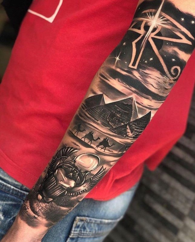 Тату linework мужские