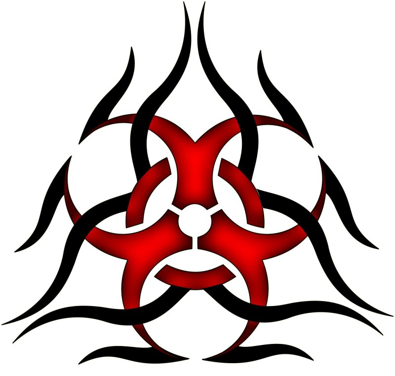 Знак радиации тату