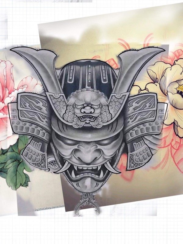 Японская маска Hannya самурая рукав