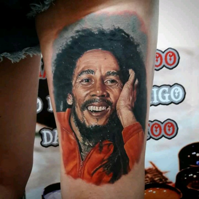 Тату на предплечье Bob Marley