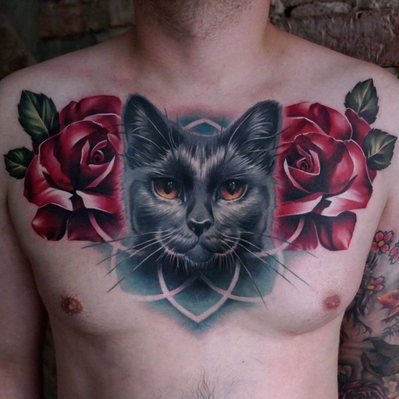Красивые тату кошек