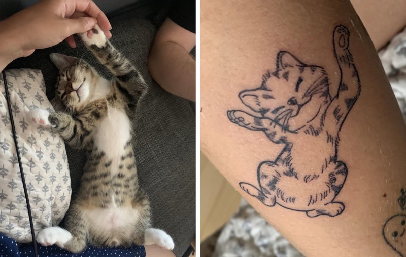 Памятные тату с котом