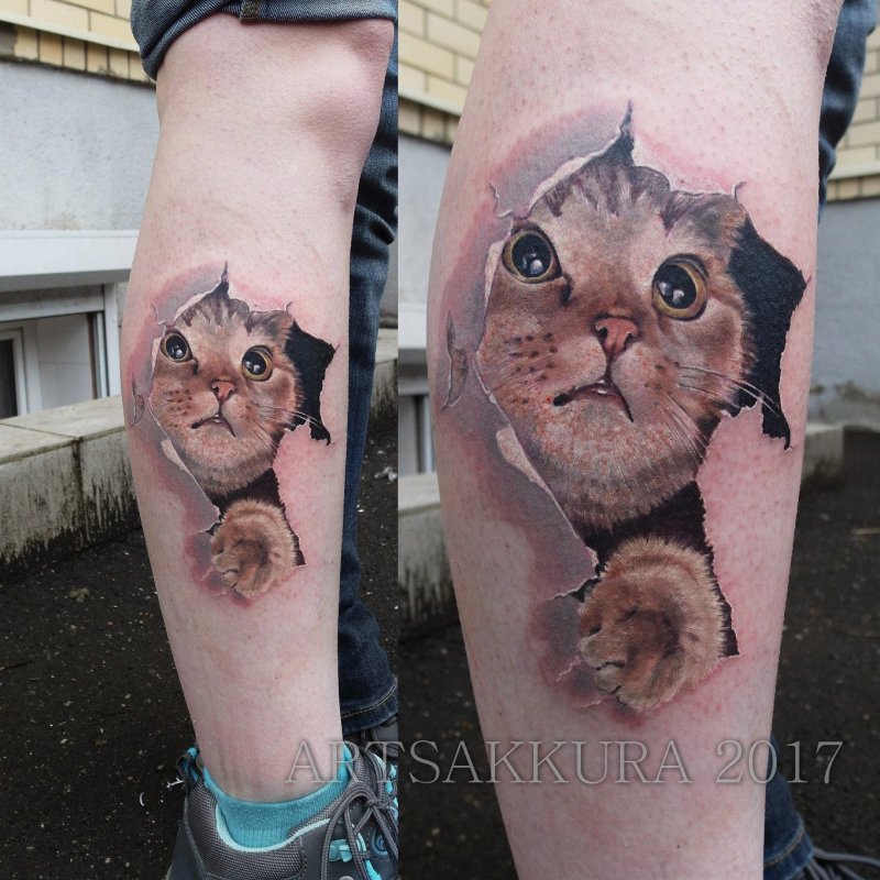 Тату вислоухого кота