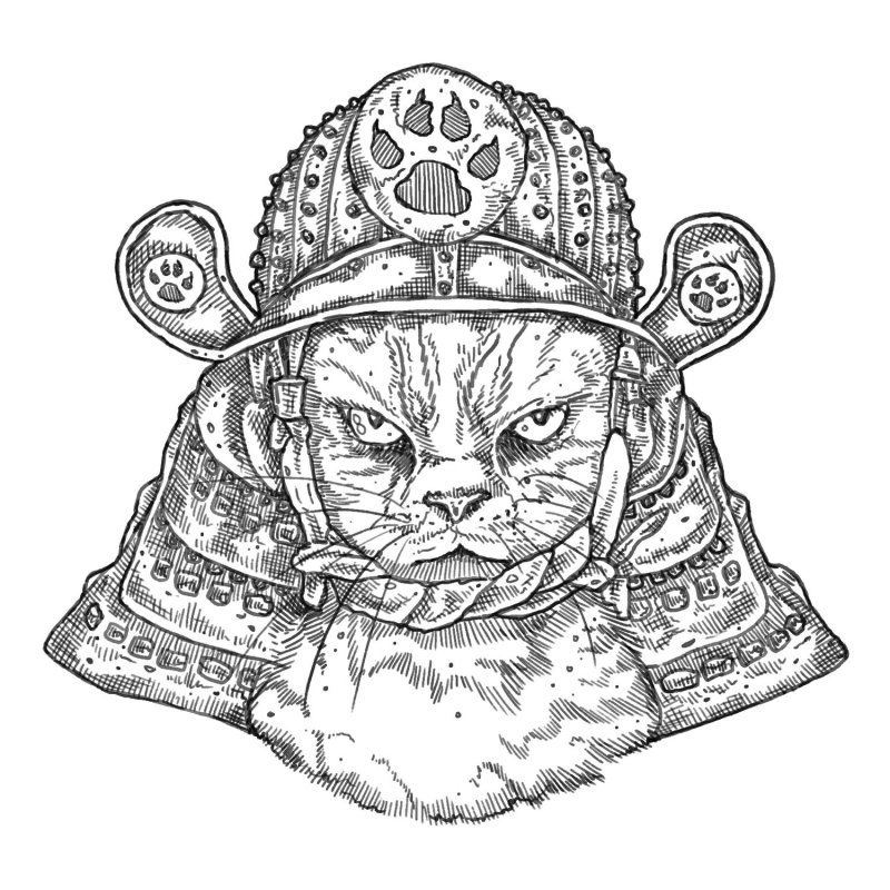 Кот тату эскиз