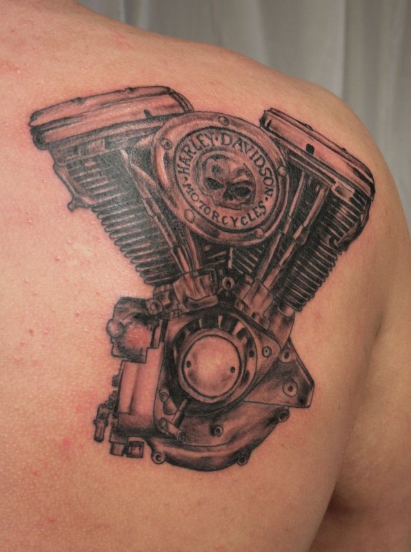Мотор Harley Davidson Татуировки
