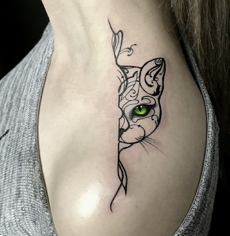 Сфинкс кошка тату эскиз