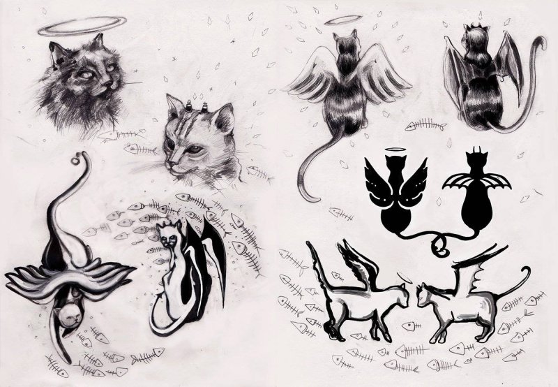 Кошка эскиз