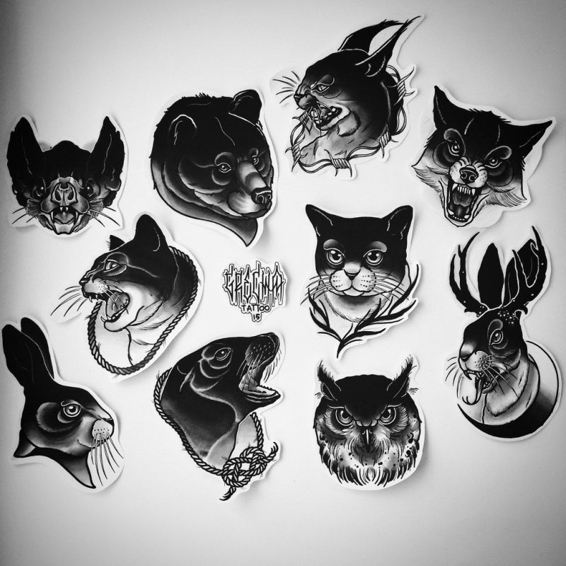 Кошки тату лёгкая