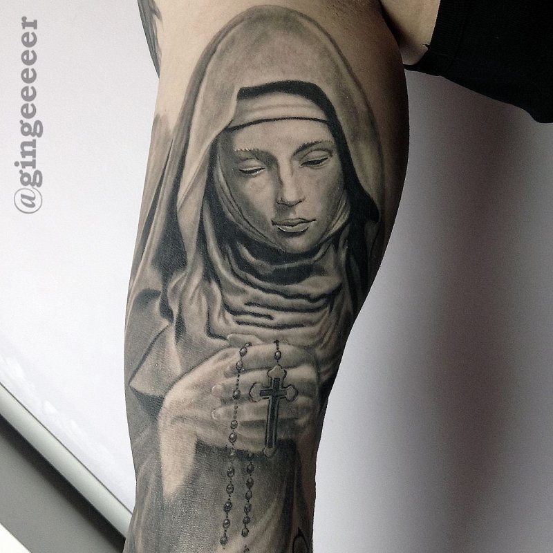 Tattoo Chicano Дева Мария