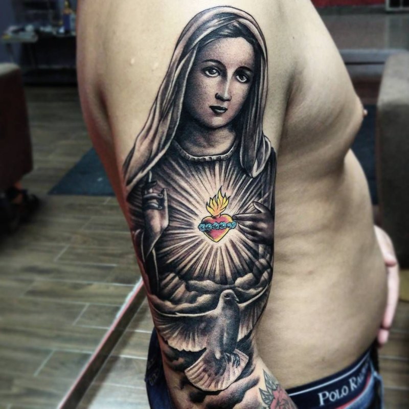 Tattoo Chicano Дева Мария
