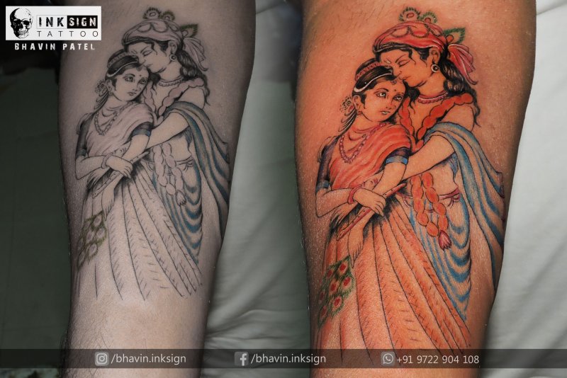 The girl got a Tattoo in India