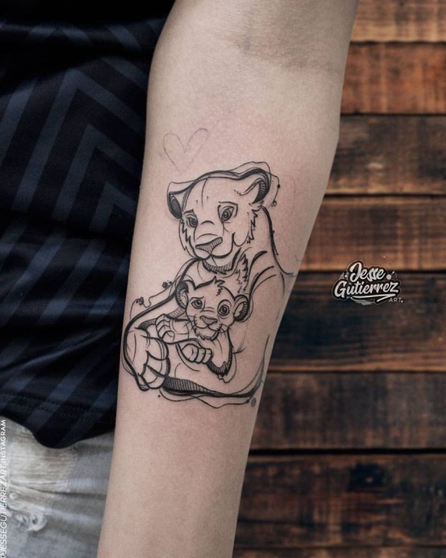Тату Лев с Король Лев