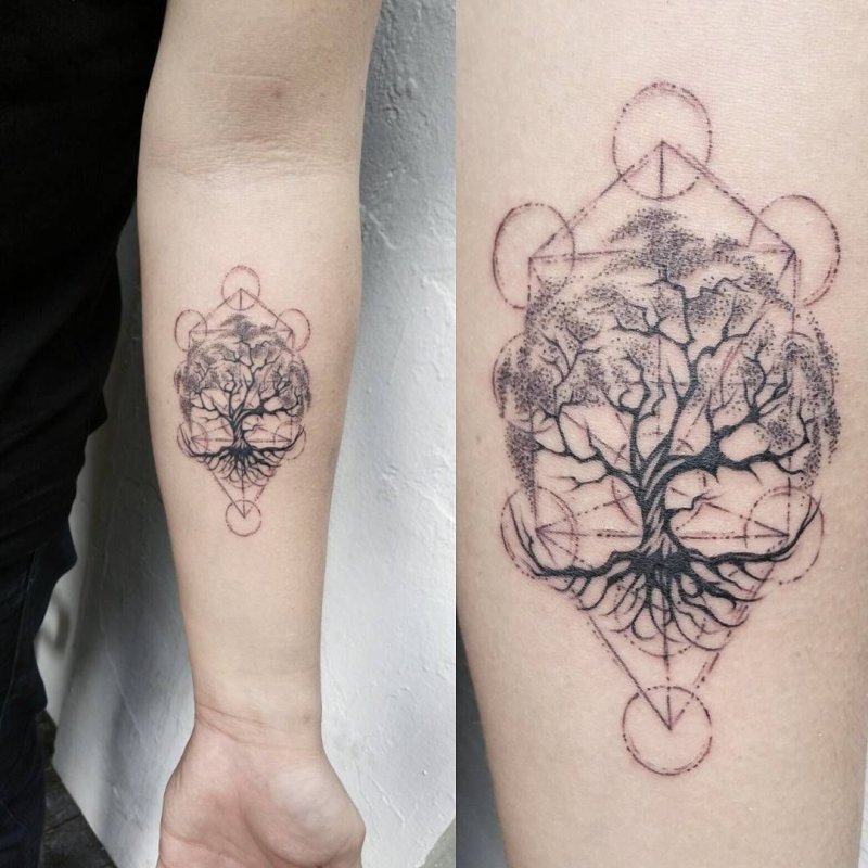 Linework Tattoo дерево