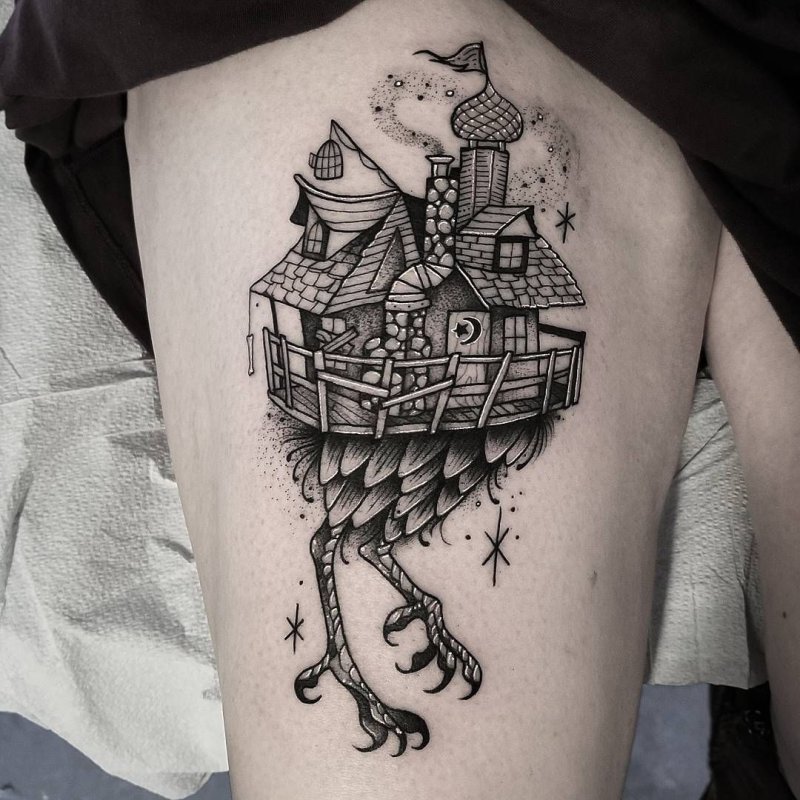 Baba Yaga House тату Олд скул