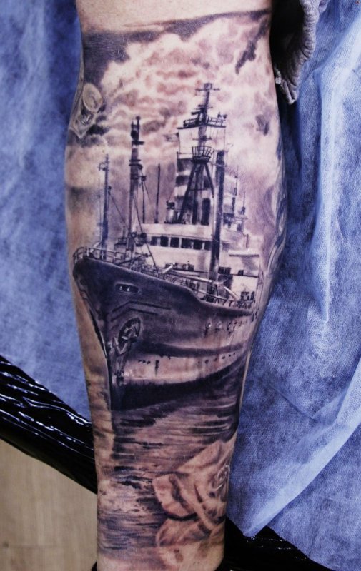 Tattoo Realism корабль
