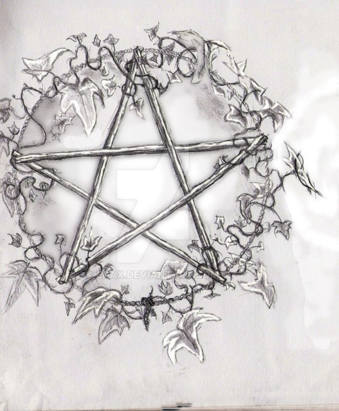 Тату пентаграмма Wicca
