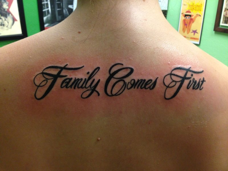 Family over everything тату